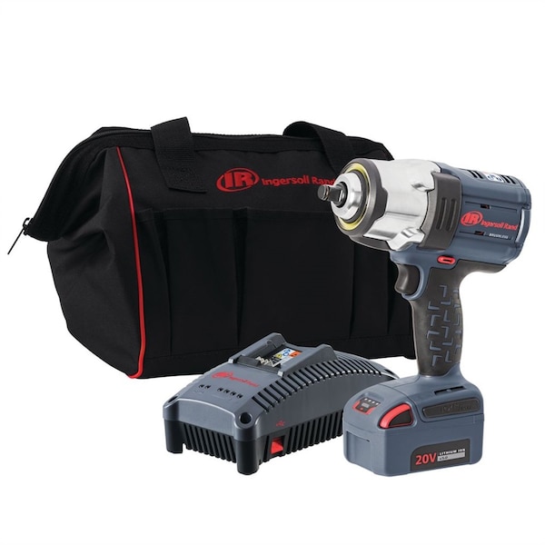 Ingersoll-Rand Impact Wrench 1/2 in. Drive IQV20 High Torque w/ (1) Battery Kit IRTW7152-K12